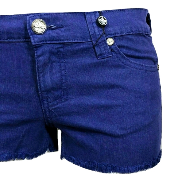 Affliction Studded Denim Cut-off Short Shorts- 24 - Picture 9 of 15